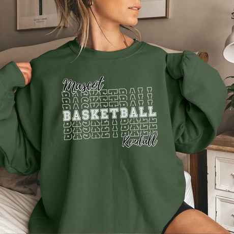 Custom Basketball on a Sweatshirt With Mascot and Basketball Player Name on a Sweatshirt