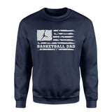 Basketball Dad Horizontal Flag on a Sweatshirt with a White Graphic