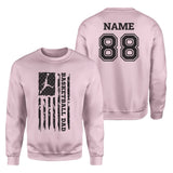 Basketball Dad Vertical Flag With Basketball Player Name on a Sweatshirt with a Black Graphic
