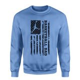 Basketball Dad Vertical Flag on a Sweatshirt with a Black Graphic