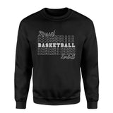 Custom Basketball on a Sweatshirt With Mascot and Basketball Player Name on a Sweatshirt