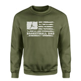 Basketball Dad Horizontal Flag on a Sweatshirt with a White Graphic