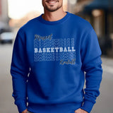 Custom Basketball on a Sweatshirt With Mascot and Basketball Player Name on a Sweatshirt