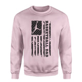 Basketball Dad Vertical Flag on a Sweatshirt with a Black Graphic