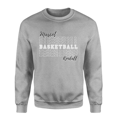 Custom Basketball on a Sweatshirt With Mascot and Basketball Player Name on a Sweatshirt