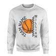 Personalized Basketball on a Sweatshirt With Team and Basketball Player Name on a Sweatshirt