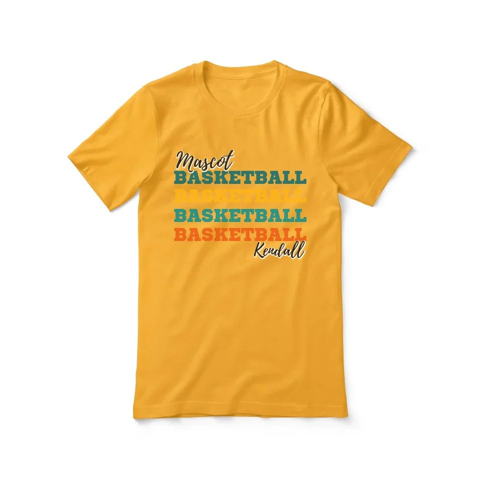 Personalized Basketball Basketball Basketball Shirt With Mascot and Basketball Player Name on a Unisex T-Shirt