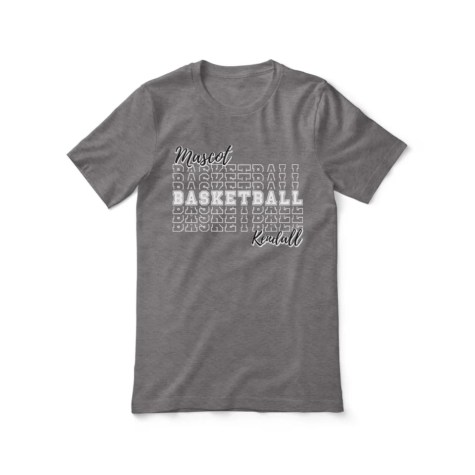 Custom Basketball Shirt With Mascot and Basketball Player Name on a Unisex T-Shirt