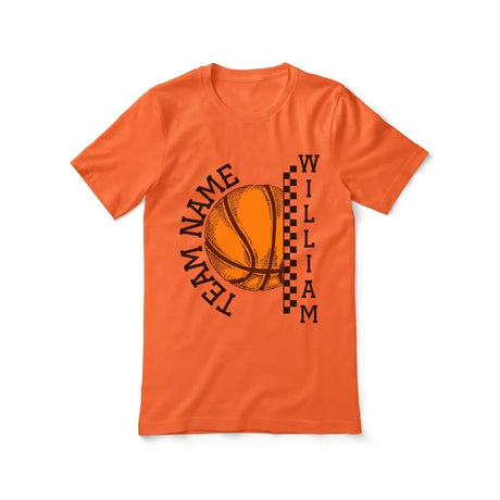 Personalized Basketball Shirt With Team and Basketball Player Name on a Unisex T-Shirt