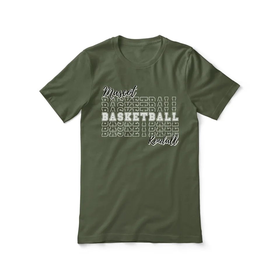 Custom Basketball Shirt With Mascot and Basketball Player Name on a Unisex T-Shirt