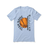 Personalized Basketball Shirt With Team and Basketball Player Name on a Unisex T-Shirt