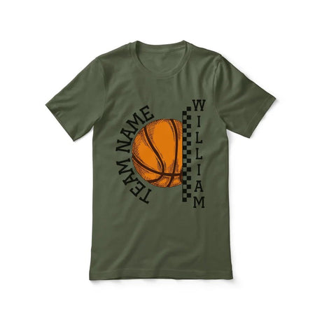 Personalized Basketball Shirt With Team and Basketball Player Name on a Unisex T-Shirt