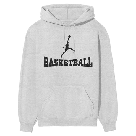 Basic Basketball with Basketball Player Icon on a Hoodie with a Black Graphic