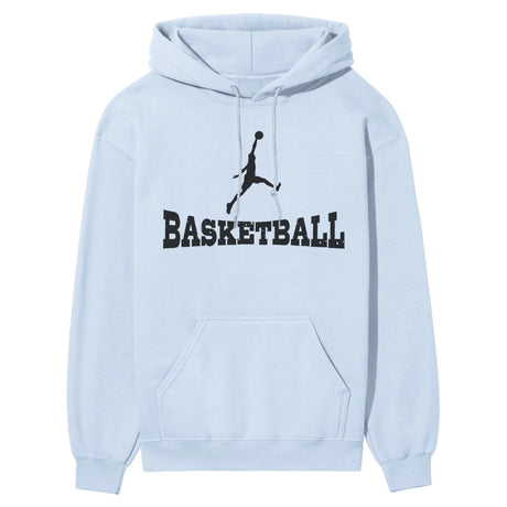 Basic Basketball with Basketball Player Icon on a Hoodie with a Black Graphic