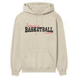 Custom Basketball Mascot and Basketball Player Name on a Hoodie with a Black Graphic