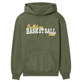 Custom Basketball Mascot and Basketball Player Name on a Hoodie with a White Graphic