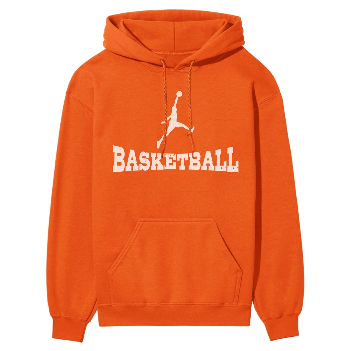 Basic Basketball with Basketball Player Icon on a Hoodie with a White Graphic