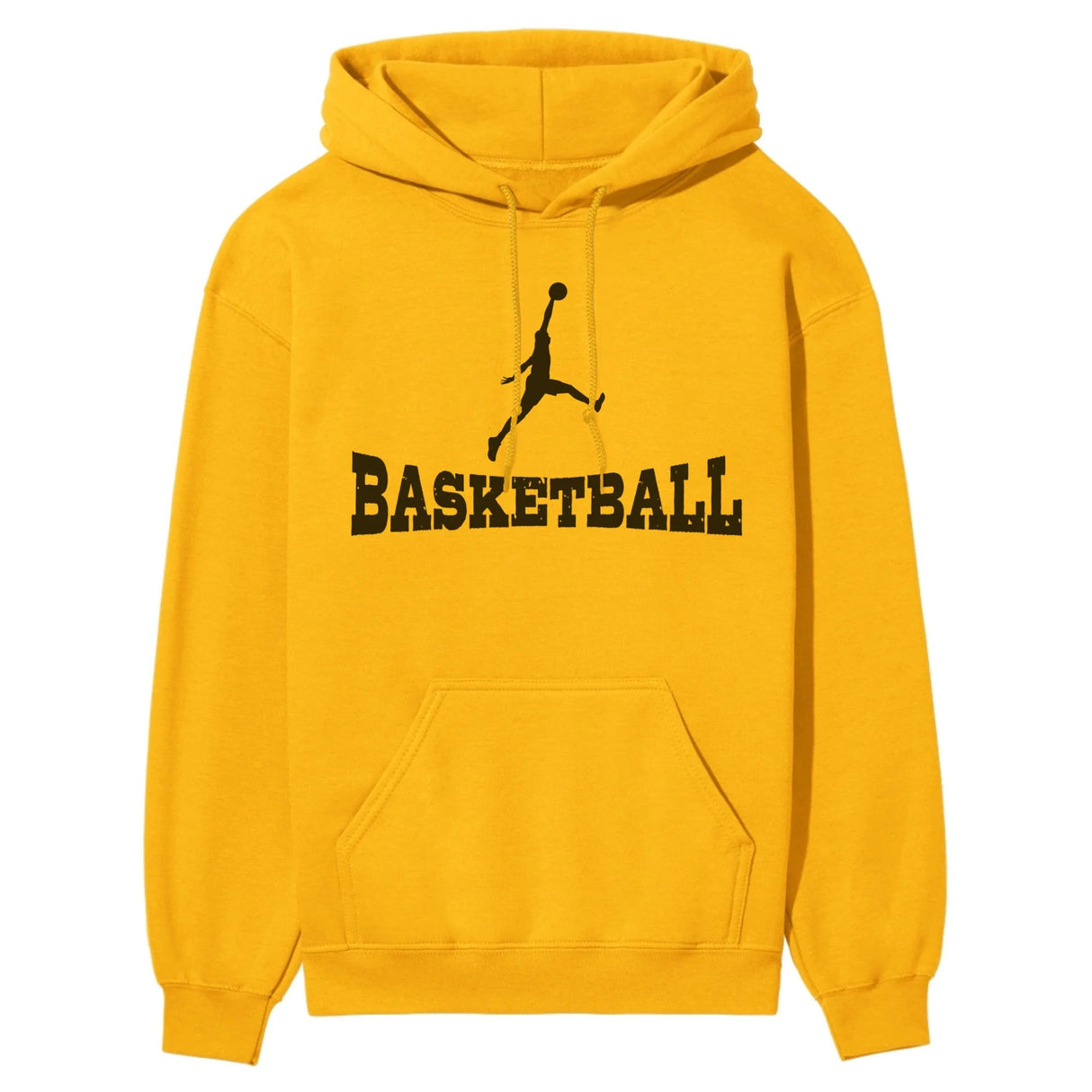 Basic Basketball with Basketball Player Icon on a Hoodie with a Black Graphic