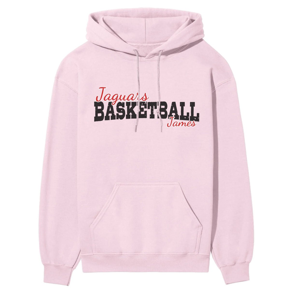 Custom Basketball Mascot and Basketball Player Name on a Hoodie with a Black Graphic