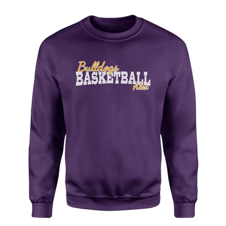Custom Basketball Mascot and Basketball Player Name on a Sweatshirt with a White Graphic