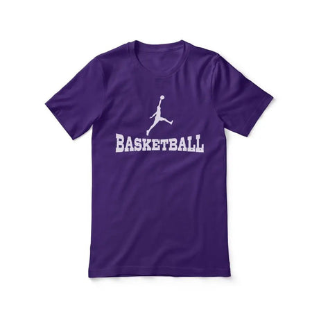 Basic Basketball with Basketball Player Icon on a Unisex T-Shirt with a White Graphic