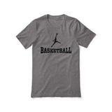 Basic Basketball with Basketball Player Icon on a Unisex T-Shirt with a Black Graphic