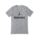 Basic Basketball with Basketball Player Icon on a Unisex T-Shirt with a Black Graphic