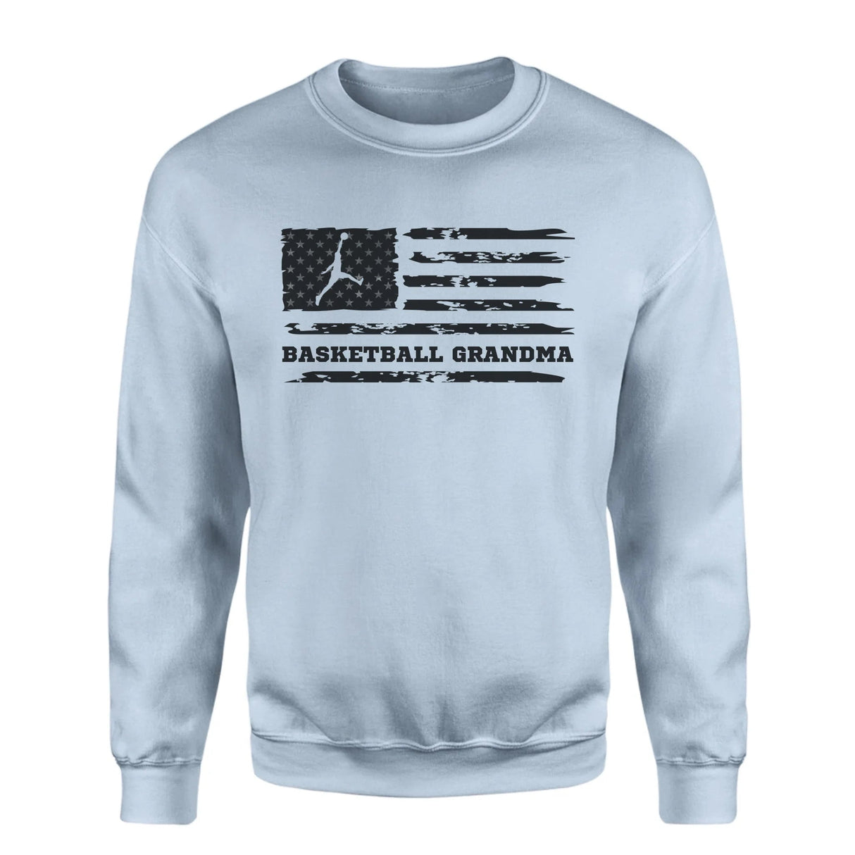 Basketball Grandma Horizontal Flag on a Sweatshirt with a Black Graphic