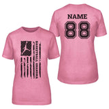 Basketball Grandma Vertical Flag With Basketball Player Name on a Unisex T-Shirt with a Black Graphic