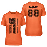 Basketball Grandma Vertical Flag With Basketball Player Name on a Unisex T-Shirt with a Black Graphic
