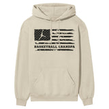 Basketball Grandpa Horizontal Flag on a Hoodie with a Black Graphic