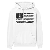 Basketball Grandpa Horizontal Flag on a Hoodie with a Black Graphic