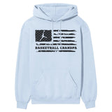 Basketball Grandpa Horizontal Flag on a Hoodie with a Black Graphic