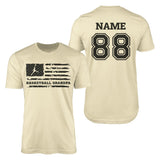 Basketball Grandpa Horizontal Flag With Basketball Player Name on a Men's T-Shirt with a Black Graphic