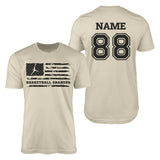 Basketball Grandpa Horizontal Flag With Basketball Player Name on a Men's T-Shirt with a Black Graphic