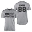 Basketball Grandpa Horizontal Flag With Basketball Player Name on a Men's T-Shirt with a Black Graphic