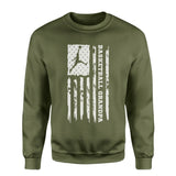 Basketball Grandpa Vertical Flag on a Sweatshirt with a White Graphic