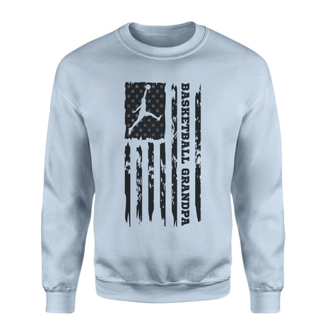 Basketball Grandpa Vertical Flag on a Sweatshirt with a Black Graphic
