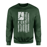 Basketball Grandpa Vertical Flag on a Sweatshirt with a White Graphic