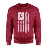 Basketball Grandpa Vertical Flag on a Sweatshirt with a White Graphic