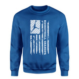 Basketball Grandpa Vertical Flag on a Sweatshirt with a White Graphic