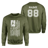 Basketball Grandpa Vertical Flag With Basketball Player Name on a Sweatshirt with a White Graphic