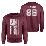 Basketball Grandpa Vertical Flag With Basketball Player Name on a Sweatshirt with a White Graphic