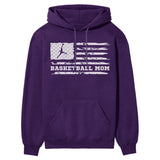 Basketball Mom Horizontal Flag on a Hoodie with a White Graphic