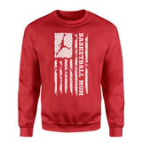 Basketball Mom Vertical Flag on a Sweatshirt with a White Graphic