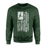 Basketball Mom Vertical Flag on a Sweatshirt with a White Graphic