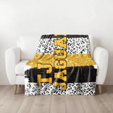 Personalized Cheer Glitter Print Fleece Sherpa Blanket