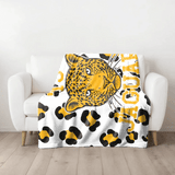 Personalized Cheer Jaguar Fleece Sherpa Blanket