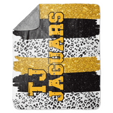 Personalized Cheer Glitter Print Fleece Sherpa Blanket