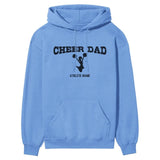 Cheer Dad with Cheerleader Icon and Cheerleader Name on a Hoodie with a Black Graphic